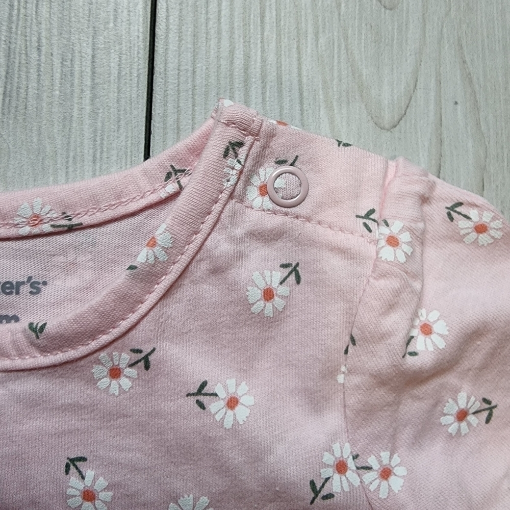 Carter's 2 piece baby outfit pink happy bodysuit with denim pants NWT Size 3 mo - Picture 6 of 16